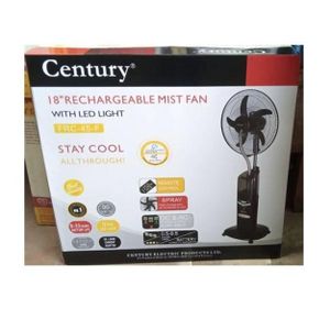 Century  18" Rechargeable Water Mist Fan With LED Light