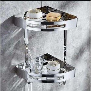 Antirust Double Layers Aluminum Wall Mounted Storage Shelf Rack