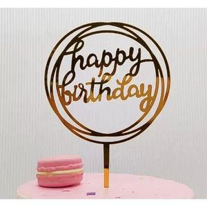 2pcs Acrylic Happy Birthday Cake Topper