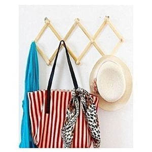 Collapsable  Polished Wooden Wall Bag Hanger