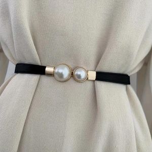 Women's Black Slim Leather Belt