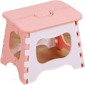 Pink and White Plastic Folding Step Stool