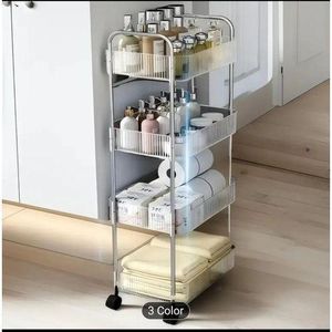 Multi-Purpose Steel Trolley Shelves - 4 Layers acrylic Shelf