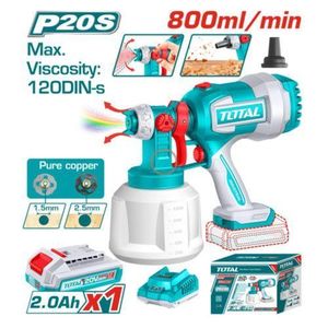 TOTAL  20V Cordless Lithium-Ion Spray Gun with 1 x Battery-tlgsli20042 & Charger-