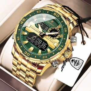 POEDAGAR Premium Long Lasting / Non Fading Sophisticated Chronograph Gold Diamond Wristwatch