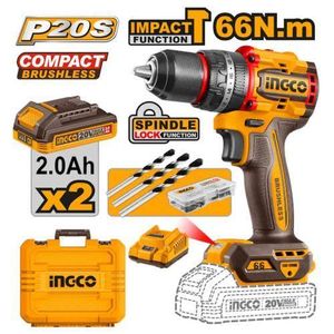 Ingco  20V Brushless Cordless Impact Drill With Powerful 66Nm Torque
