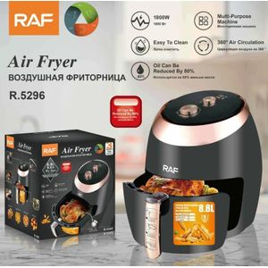 RAF Air Fryer R.5296 – 8.8L Large Capacity, 1800W High-Power, 360° Air Circulation, Oil Reduction Technology, Easy-to-Clean Multi-Purpose Appliance