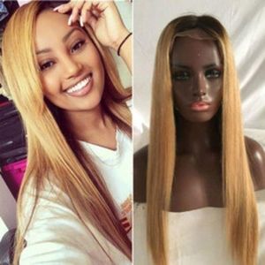 Straight Blonde Yaki Styled  Hair  Wig