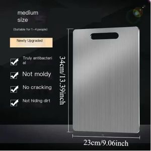 Premium Stainless Steel Chopping Board - 304 Food Grade - Double Sided & Easy to Clean - Unbreakable Kitchen Board –Large size - 23*34cm