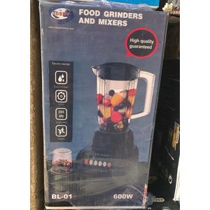 2 in 1 High-power Stainless Steel Glass Blender & Grinder Mill, Home Kitchen Appliances, Electric Fruit Smoothie, Juicers , Mixer Blenders. 6 Blades ( Black )