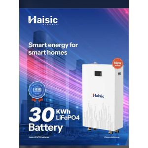 Haisic 30kWh LiFePO4 Lithium Battery Energy Storage System – 5 Years Warranty