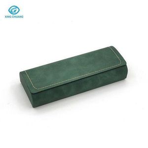ONIBENZ Suede Hard Shell Eyeglasses Case with Glass Rope -Green