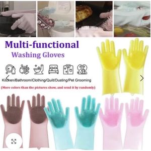 2PCS MULTIFUNCTIONAL SILICON WASHING GLOVES (KITCHEN GLOVES)