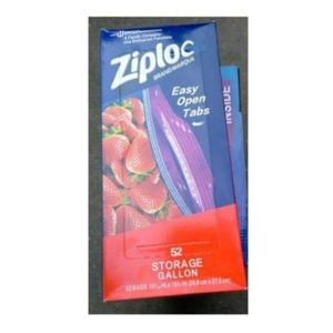 Ziploc 52 Storage Gallon Bags Easy Open Tabs