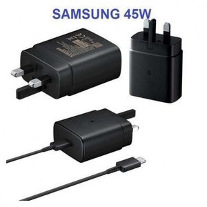 Samsung 45W USB Type-C To Type-C Super Fast Original Charger For Redmi Xiaomi, Huawei, Oppo, Note 10 S20/ S20 Ultra 5G S21 FE/ S21/S22/S23 Ultra 5G, LG, Pixel