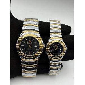 Lookworld  Two piece female and male Silver bracelet strap Watch 