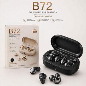 AFX B72 3-IN-1 Wireless Bluetooth V5.4 Extreme Battery Life Experience Type-C TWS Wireless Earphones Combo - Open-Ear Clip-On & In-Ear Bluetooth TWS Earbuds with LED Power Display