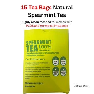 PCOS Nutrition Purely Designed for Women with PCOS and Hormonal Imbalance Spearmint Tea 15 Bags – 100% Natural Herbal Tea for PCOS Support, Hormonal Balance, Detox & Digestion, Facial Hair Reduction