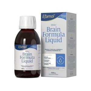 Efamol Efalex Brain Formula Liquid - Omega 3 Fish Oil & Omega 6 Evening Primrose Oil - Supports Brain Function, Normal Vision & Oxidative Stress - Over 40 Years Published Research - Family Formula Suitable for Ages 3+ Years - Lemon & Lime Flavour - 150ml