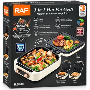 RAF R.5409 3-in-1 Electric Hot Pot Grill – 1800W, 2.5L Non-Stick Cooker