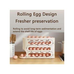 4 Layer Slide & Roll Out Egg Storage Rack -1pc