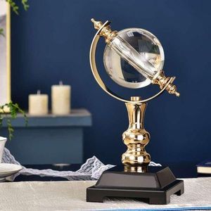 Luxury Glass Crystal Ball Globe Ornament – Elegant Gold Table Decor