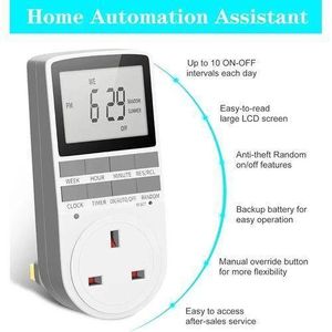 Digital Timer Switch Relay Control Plug 13A