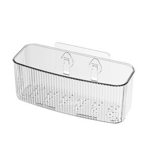 Wall Mounted Kitchen Storage Rack No Drill Multi-Function Drain Organizer for Utensils & Vegetables