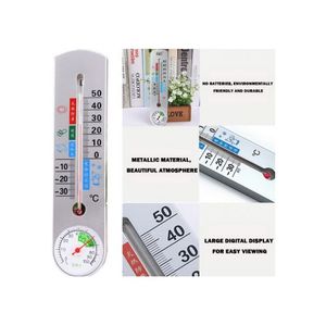 Wall Hanging Thermometer Indoor Outdoor Temperature Humidity Meter Garden  Garage