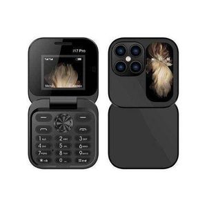 Mtk  i17 Pro Mini Foldable Flip Dual Sim Mobile Phone black