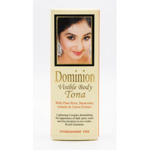Dominion  Visible Body Tona Lotion with Plant Root, Sunscreen, Arbutin and Carrot Extract - Hydro quinone Free