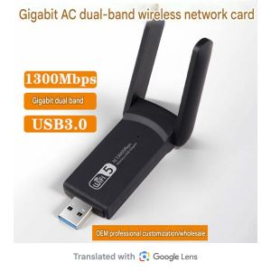 1300Mbps USB 3.0 WiFi Adapter Dual Band 2.4Ghz/5Ghz Wireless WiFi Antenna USB Ethernet Network Card Receiver For PC