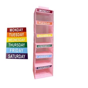 Weekly Label 6-Shelf Storage Hanging Bag Multi-Purpose Wall Organizer For Dorm Room Baby hanging organizer Space Saving New