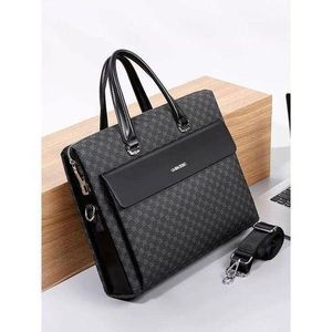 Gorchis Men's Luxurious Waterproof Leather Business Briefcase – Laptop Messenger Bag, Large Capacity Executive Office Handbag, Document Pocket & Adjustable Shoulder Strap for Work, Travel, Meetings & Everyday Use – Black