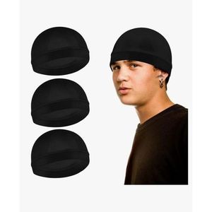 Trendy Black Stylish wave Cap Stretchy Durag Cap