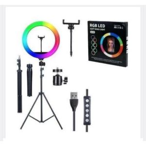 10 inche Dimmable RGB LED Selfie Ring Light with Tripod stand