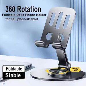 Phone Mobile Holder Alloy Foldable 360 Degree Rotatating Universal Desktop Support Stand for Tablets and Phone with Adjustable Angle
