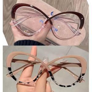 Clo 1pcs Cat-eye Glasses with big round Frames, Clear Lenses