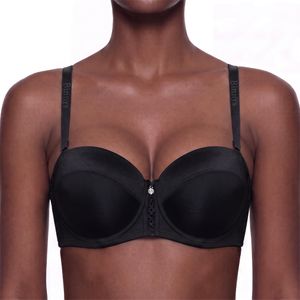 Binnys Chic Black half cup bra,Satin Splice, Adjustable straps, breathable balconette bra,Hollow Out Breathable,Fixed Non-removable pads Bra for Daily Lingerie Women's Underwear Bra