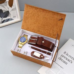 Jesou Collection Men's Gifts Set- Watch, Cufflinks, Belt, Keyholder, Pen