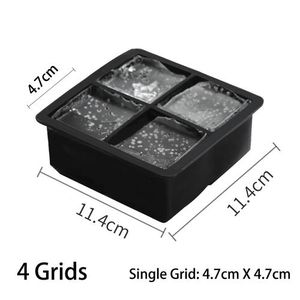 8 Grid Big Square Ice Cube Tray Mold Box Large Food Grade Silicone Bar Pub  NEW