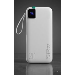 20000mAh Power Bank With 22.5W PD Fast Charging, Built-in Lightning & Type-C Cables - LED Display & flash light