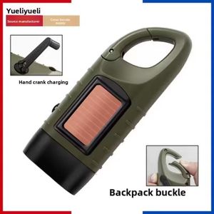 Multifunctional solar-powered hand-crank charging LED lamp, emncy outdoor camping power supply, portable outdoor lighting