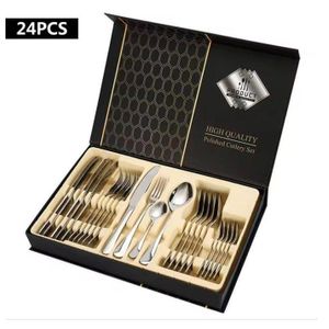 24-Pieces Stainless Steel Silver Cutlery Set