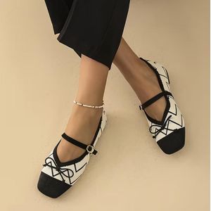 Women Square Toe Flat Shoes With Strap – Comfortable Ladies Casual & Office Ballet Shoes