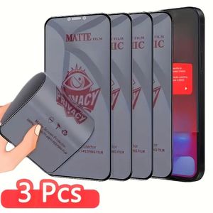 Matte 3PCS Soft Unbreakable Privacy / AntiSpy Mobile Screen Protector for iPhone 15, 15 Pro, 15 Plus, 15 Pro Max