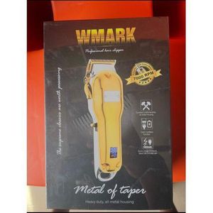 WMARK -2020B Rechargeable Electric Hair Clipper, 2500 mAh Battery, Retro Oil-head Electric Trimmer, Men'S Hair-clipper, Cordless Portable Hair Clipper Set for Men Women Salon, with LED Display Screen. ( GOLD )