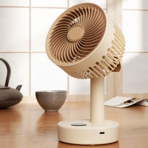 Desktop Silent Fan, USB-Powered – 2000mAh Battery – Pearl White