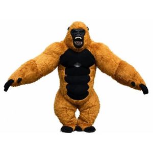 High Quality Gorilla Mascot Costume - Inflatable Full Body King Kong Costume Brown Fur for Party, Halloween, Event