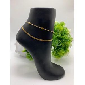 2 in 1 Quality  Non Tarnish Anklets Leg Chain For Ladies